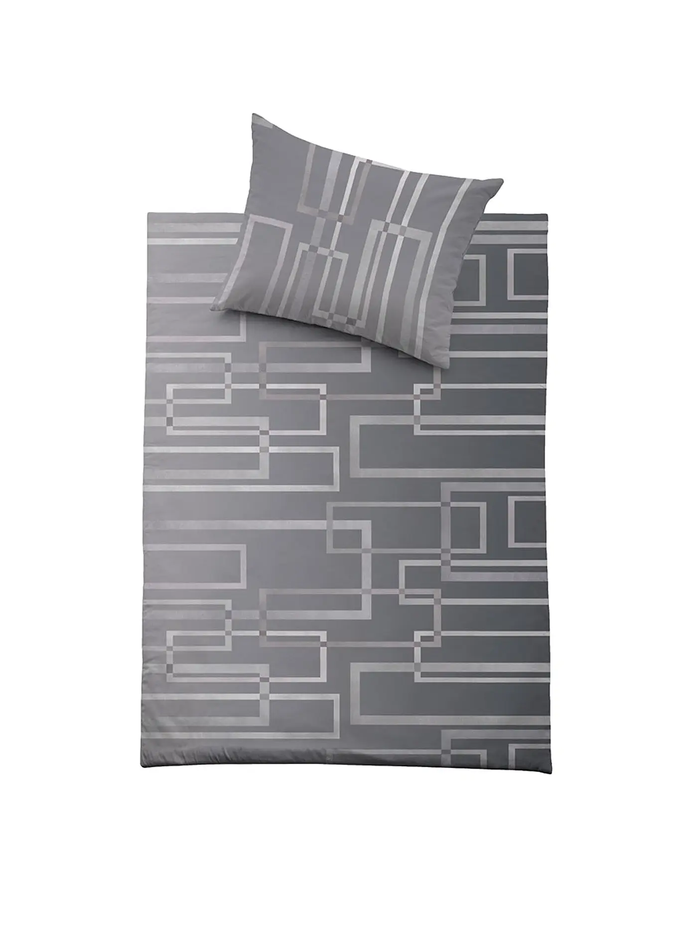 FUSSENEGGER | Premium Satin Bettwäsche 70x90cm/140x220cm Grau | 